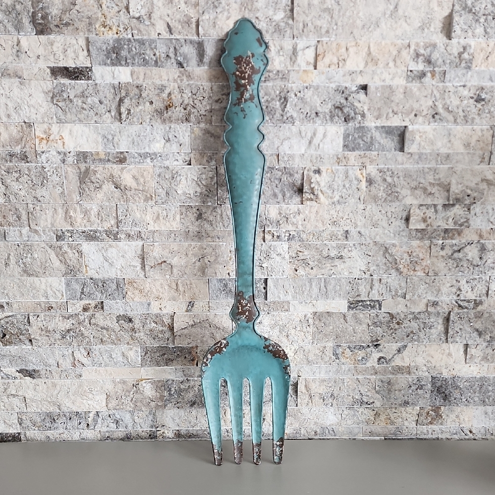 Rustic Blue Decorative Wall Fork